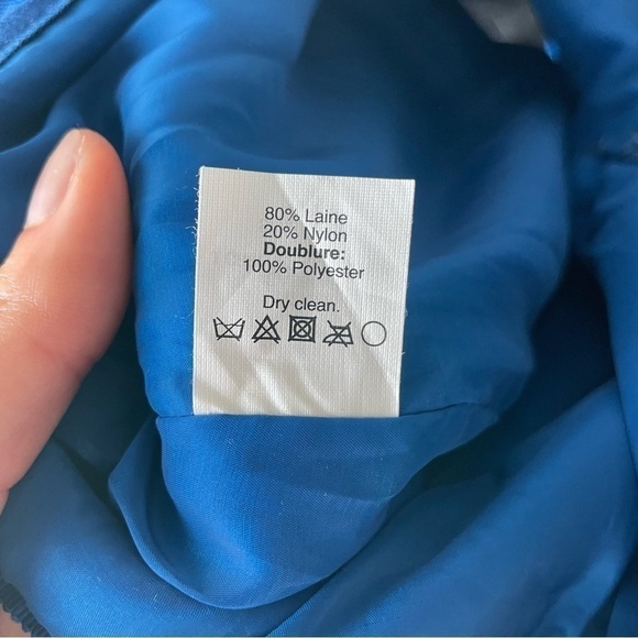 j crew shirttail mini skirt wool size 0 cobalt blue - Picture 5 of 8